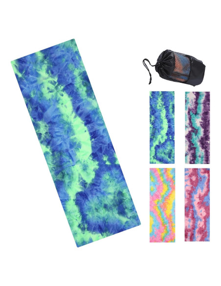 Toalla de Yoga JUST DO Caliente Antideslizante Microfibra 183x63cm Azul