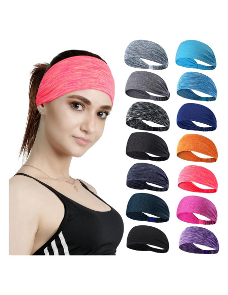 14 Bandas para la Cabeza DASUTA Antideslizantes para Yoga y Fitness