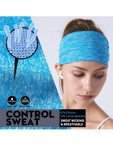 14 Bandas para la Cabeza DASUTA Antideslizantes para Yoga y Fitness