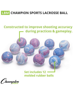 Pelotas de Lacrosse Champion Sports - Multicolor (Docena) 12 Unidades 2