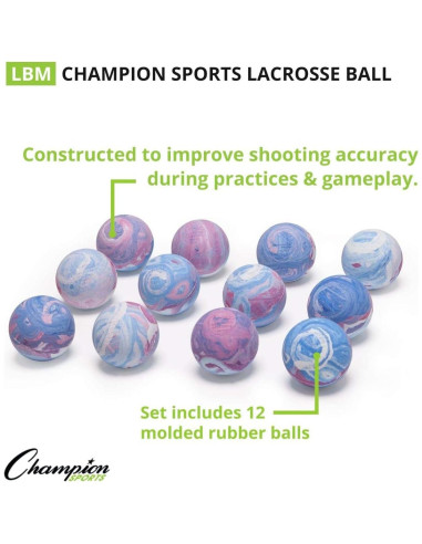 Pelotas de Lacrosse Champion Sports - Multicolor (Docena) 12 Unidades