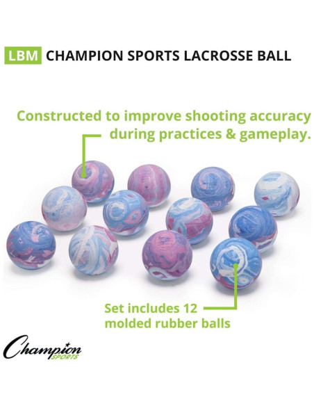 Pelotas de Lacrosse Champion Sports - Multicolor (Docena) 12 Unidades