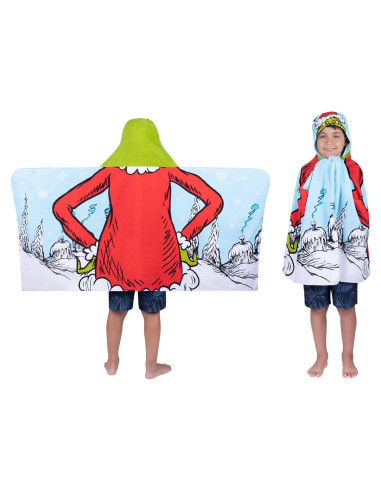 Toalla con Capucha Franco Grinch 100% Algodón 61x127 cm