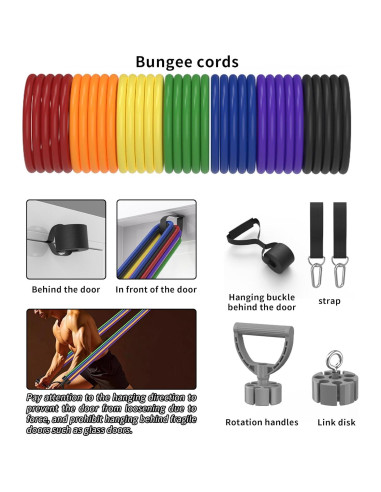 Juego de Bandas de Resistencia 17 Piezas ZUFUMI - Ejercicio en Casa