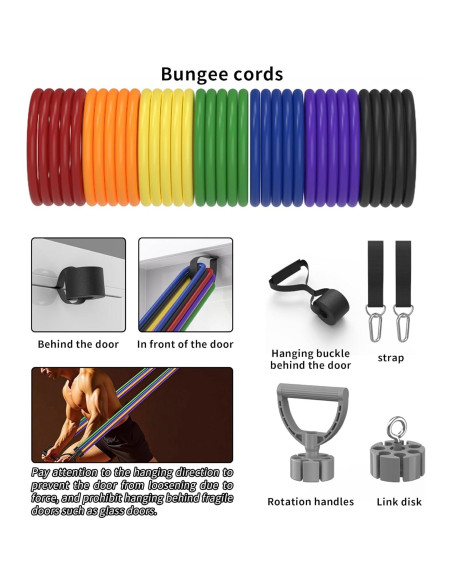 Juego de Bandas de Resistencia 17 Piezas ZUFUMI - Ejercicio en Casa