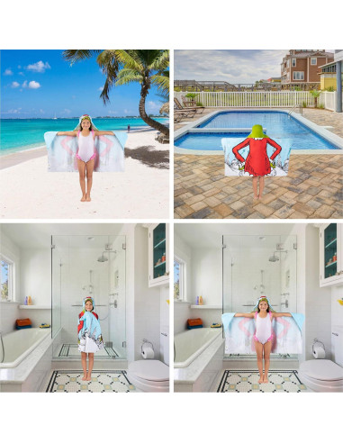 Toalla con Capucha Franco Grinch 100% Algodón 61x127 cm