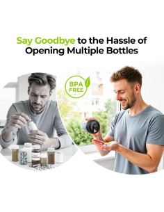 Dispensador de Pastillas Portátil AUVON con 7 Compartimentos 2