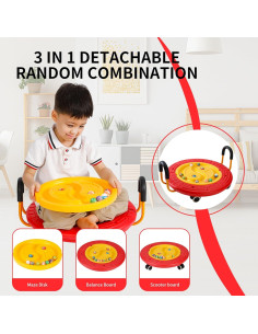 Tablero de Equilibrio 3-en-1 LLYJJKUWL para Niños - 46x46cm 2