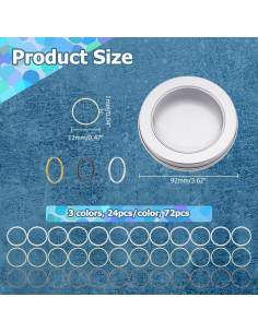 Marcadores de Puntos de Tejido Hobbspring 72Pcs Latón 12mm 2