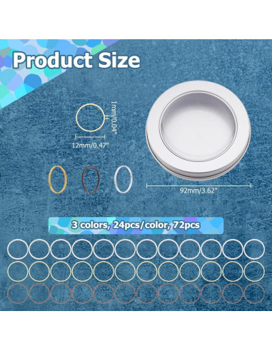 Marcadores de Puntos de Tejido Hobbspring 72Pcs Latón 12mm