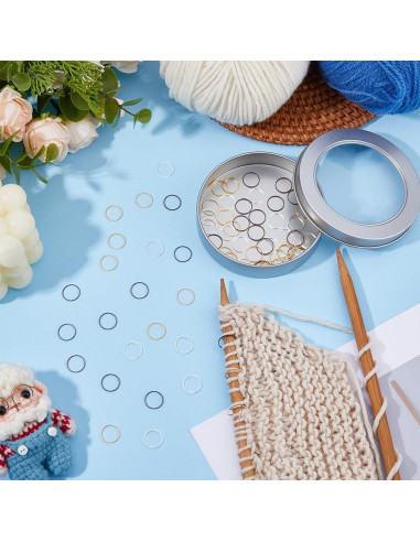 Marcadores de Puntos de Tejido Hobbspring 72Pcs Latón 12mm