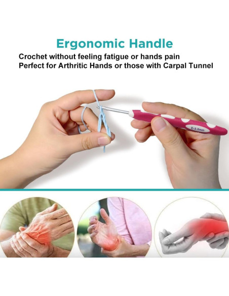 Juego de Ganchillos Noocro - Kit de 9 Tamaños 2.0mm a 6.5mm