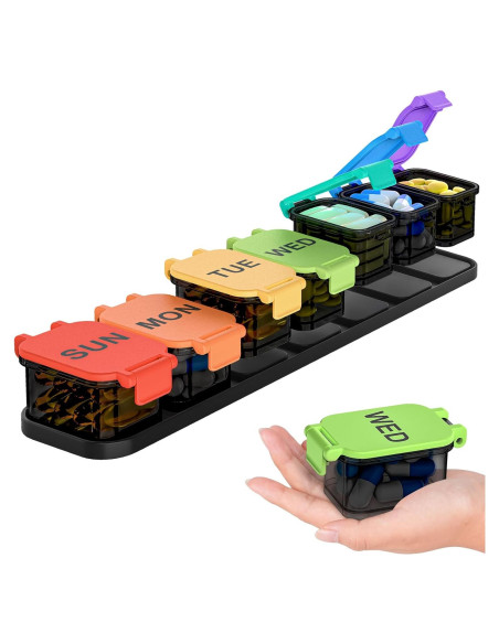 Organizador de Pastillas Semanal Yaklim RD711 Arcoíris 28.2cm