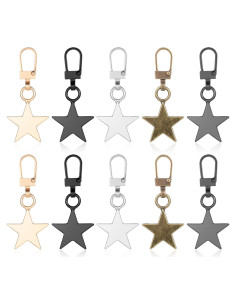 Oruola 10 Tiradores Decorativos de Cremallera Estrella Metal