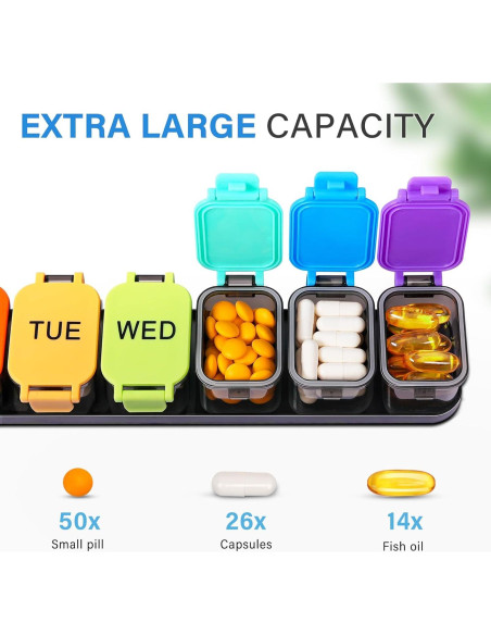 Organizador de Pastillas Semanal Yaklim RD711 Arcoíris 28.2cm