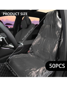 50 Fundas de Asiento de Coche Desechables Carleef Transparentes 2