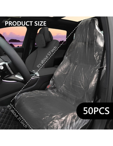 50 Fundas de Asiento de Coche Desechables Carleef Transparentes