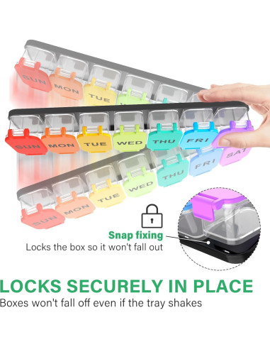 Organizador de Pastillas Semanal Yaklim RD711 Arcoíris 28.2cm