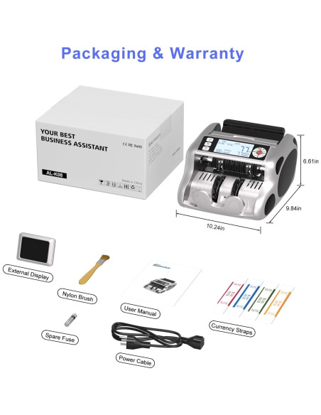 Contadora de Dinero Aocktobar K08 con Detección de Billetes Falsos
