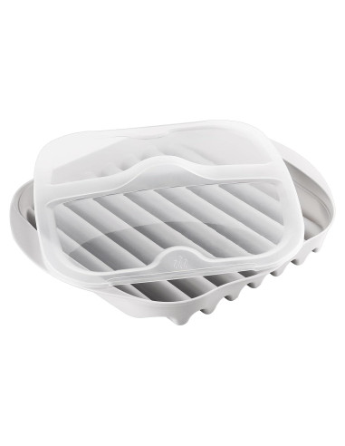 Bandeja para Cocinar Bacon en Microondas Newkaijian - Blanco