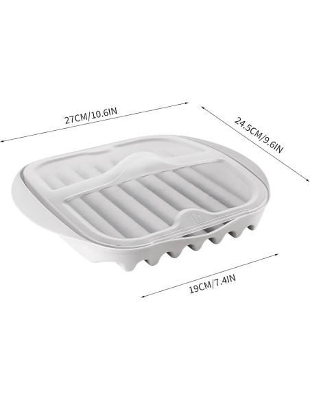 Bandeja para Cocinar Bacon en Microondas Newkaijian - Blanco