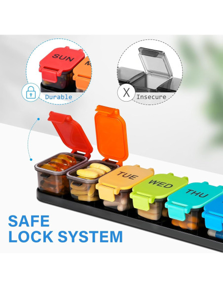 Organizador de Pastillas Semanal Yaklim RD711 Arcoíris 28.2cm