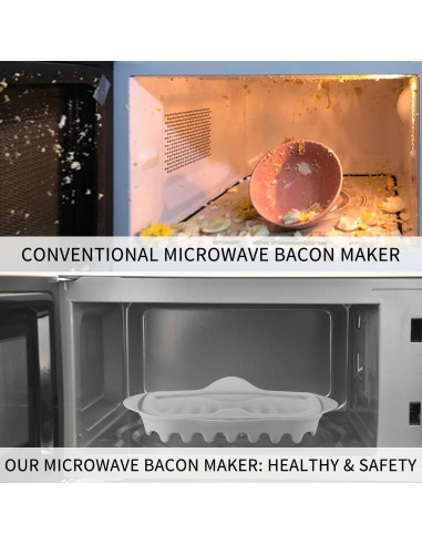 Bandeja para Cocinar Bacon en Microondas Newkaijian - Blanco