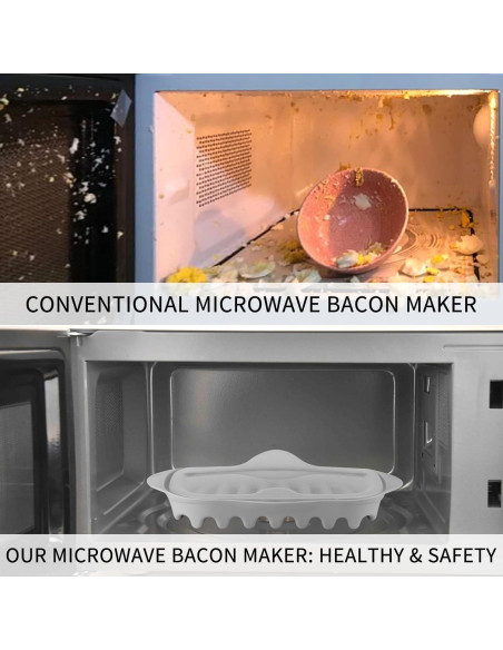 Bandeja para Cocinar Bacon en Microondas Newkaijian - Blanco