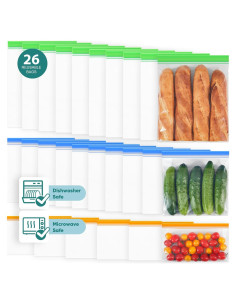 Bolsas Reutilizables para Congelador Lerine 26 Piezas 3L