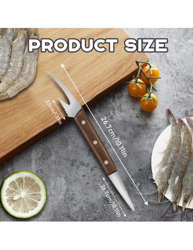 Paquete de 2 cuchillos multifuncionales Wshxjzyay 5 en 1 para camarones