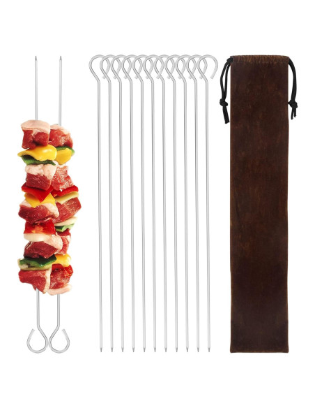 Pinchos de Metal Reutilizables Chaolong 30.48 cm para BBQ