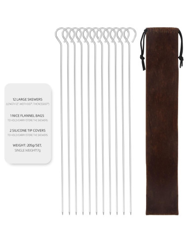 Pinchos de Metal Reutilizables Chaolong 30.48 cm para BBQ