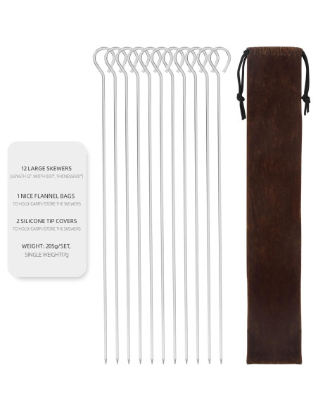 Pinchos de Metal Reutilizables Chaolong 30.48 cm para BBQ