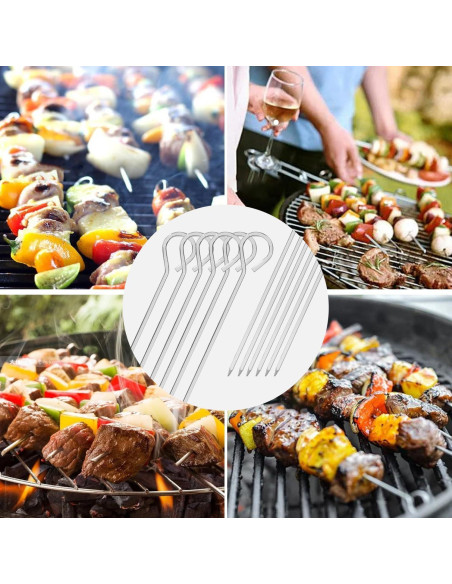 Pinchos de Metal Reutilizables Chaolong 30.48 cm para BBQ