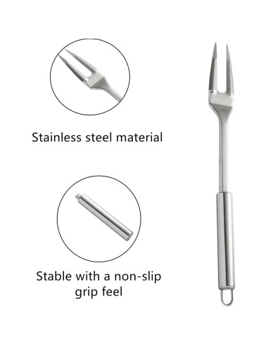 Tenedor de Acero Inoxidable FJYXCHENXM 33 cm 2 Piezas