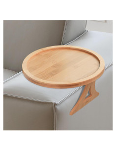 Bandeja de Brazo de Sofá ZTHapwa de Bambú Natural 25 cm