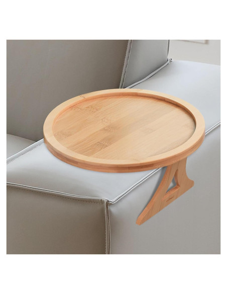 Bandeja de Brazo de Sofá ZTHapwa de Bambú Natural 25 cm