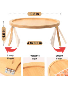 Bandeja de Brazo de Sofá ZTHapwa de Bambú Natural 25 cm 2