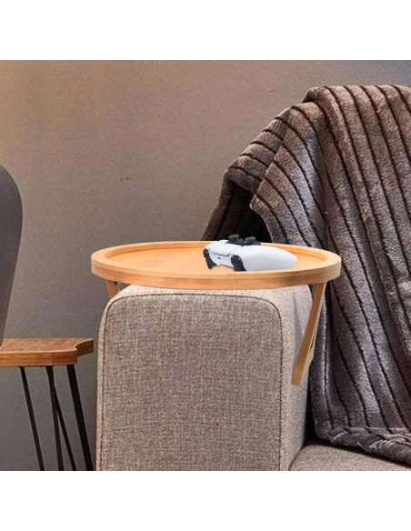 Bandeja de Brazo de Sofá ZTHapwa de Bambú Natural 25 cm