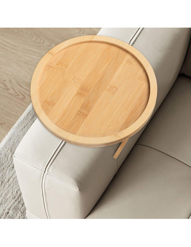 Bandeja de Brazo de Sofá ZTHapwa de Bambú Natural 25 cm