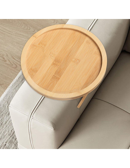 Bandeja de Brazo de Sofá ZTHapwa de Bambú Natural 25 cm