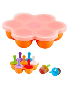 Molde de Paletas de Silicona TEIBVG 7 Cavidades Naranja