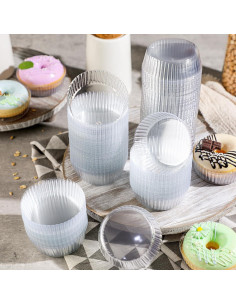 300 Forros Desechables para Cupcake Vesici 6.35 cm Transparentes 2