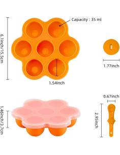 Molde de Paletas de Silicona TEIBVG 7 Cavidades Naranja 2