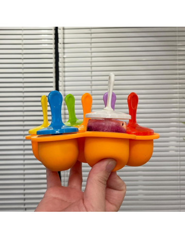 Molde de Paletas de Silicona TEIBVG 7 Cavidades Naranja