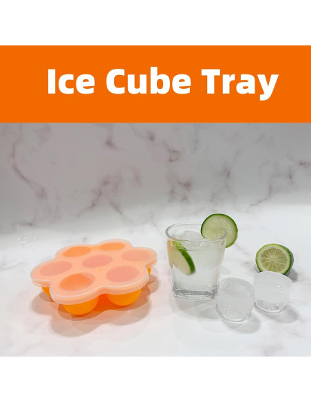 Molde de Paletas de Silicona TEIBVG 7 Cavidades Naranja