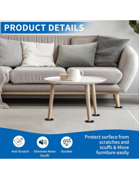 Deslizadores de Muebles Geelin 20 Pcs Fieltro 8.89x15.24 cm