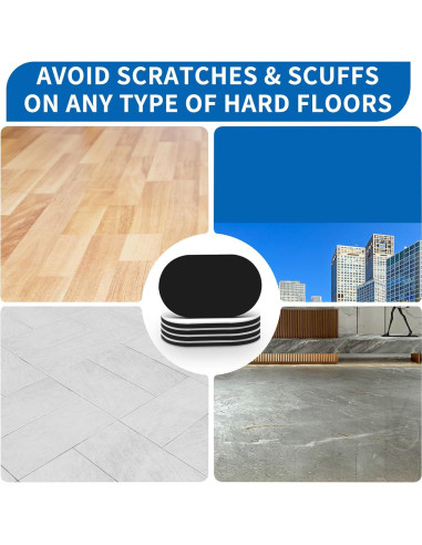 Deslizadores de Muebles Geelin 20 Pcs Fieltro 8.89x15.24 cm