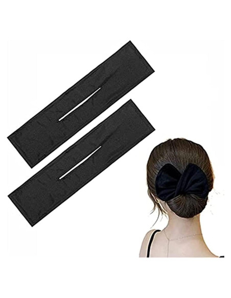 Juego de 2 Clips Mágicos de Tela Negra para Chignon GANPUB