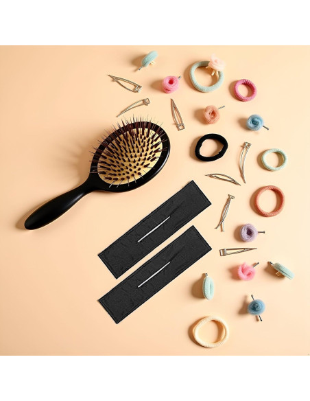 Juego de 2 Clips Mágicos de Tela Negra para Chignon GANPUB